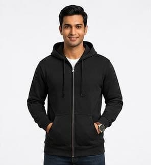 Cotton Fleece 300 GSM Hoodie with full zip