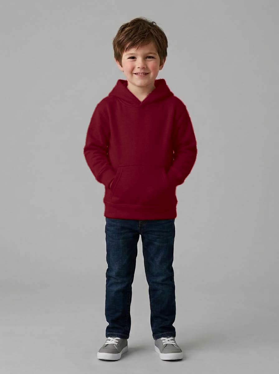 Kids Cotton Fleece 360 GSM Hoodie without zip - Custom Apparel Manufacturing Cut N Stitch