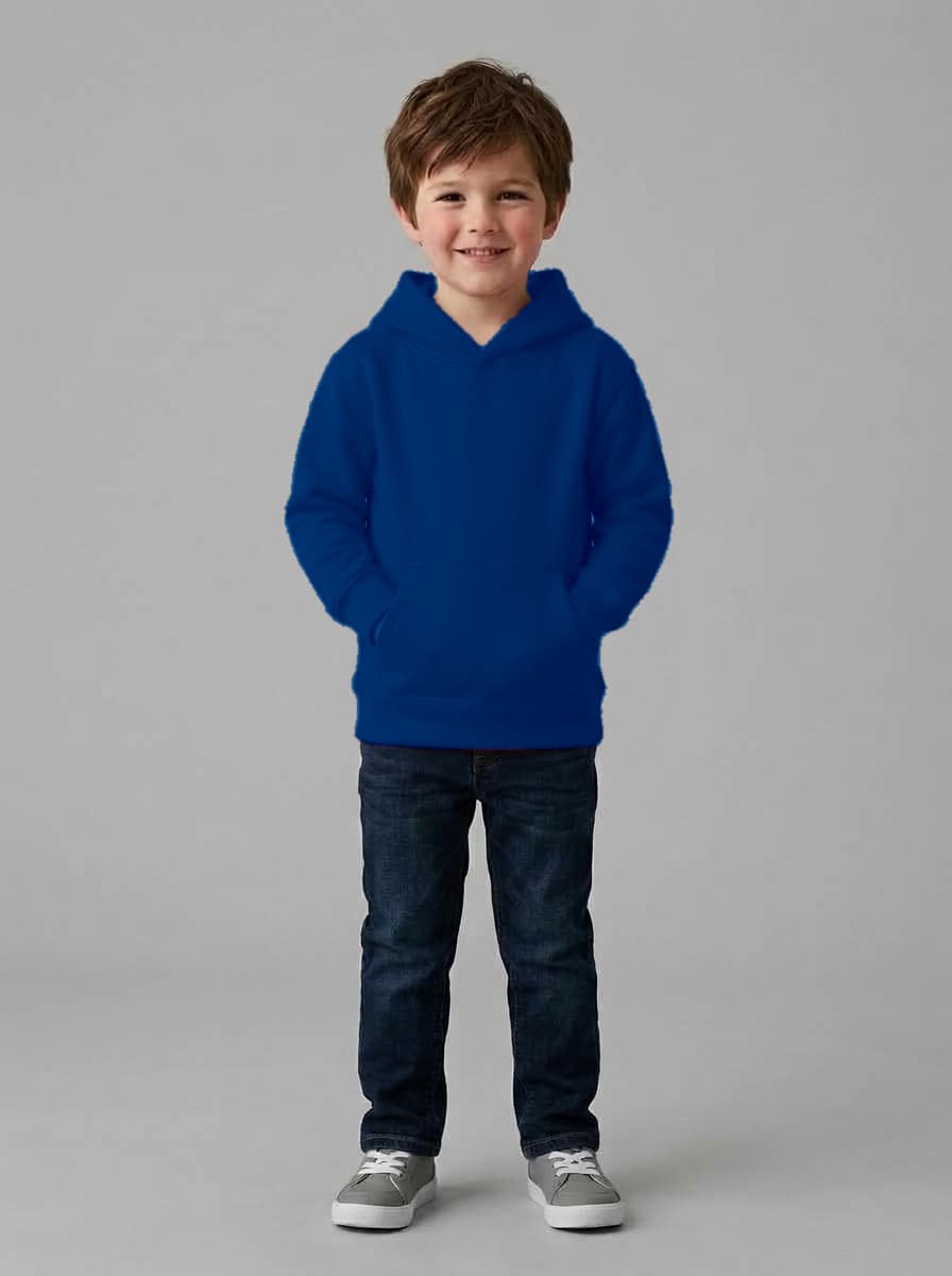 Kids Cotton Fleece 300 GSM Hoodie without zip - Custom Apparel Manufacturing Cut N Stitch
