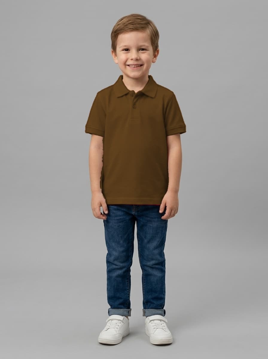 Kids Polyester 110 GSM Polo Neck T-Shirt - Custom Apparel Manufacturing Cut N Stitch