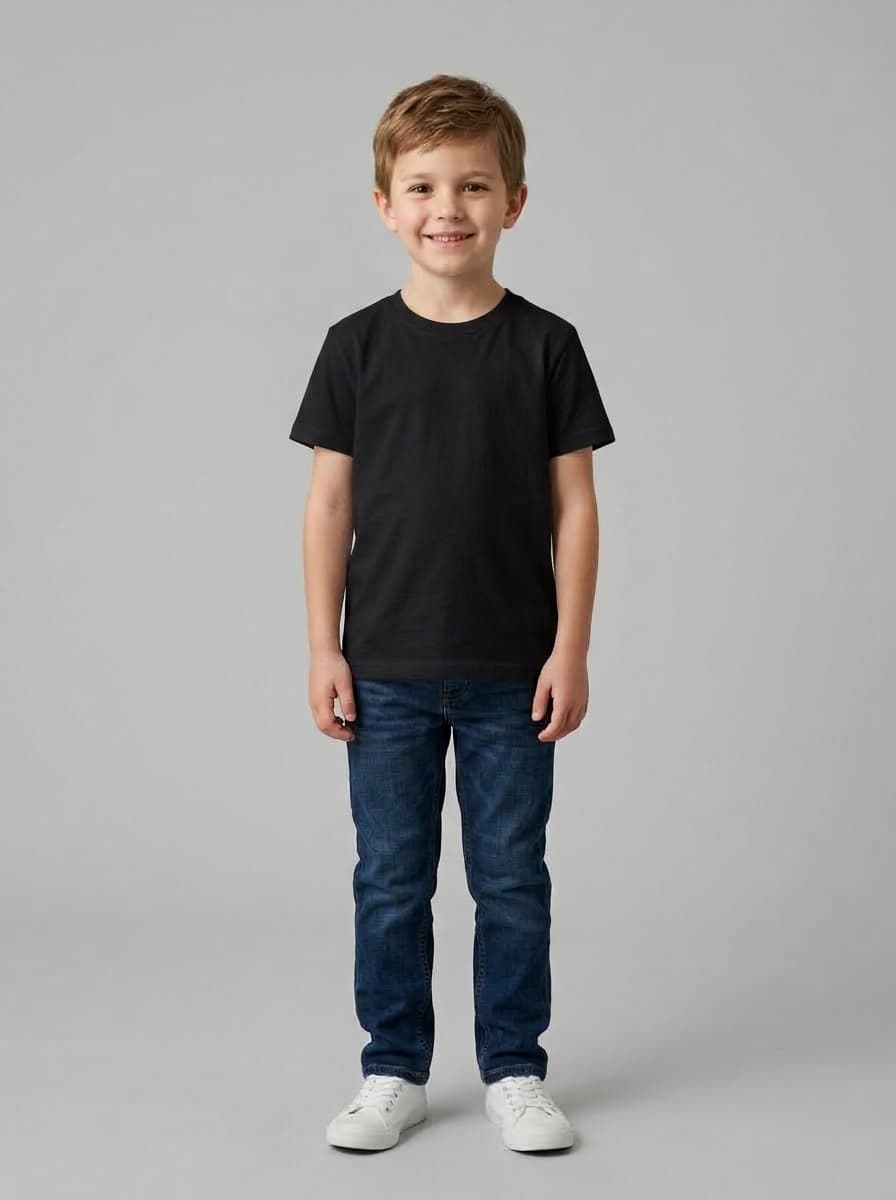 Kids Cotton 180 GSM Round Neck T-Shirt - Custom Apparel Manufacturing Cut N Stitch