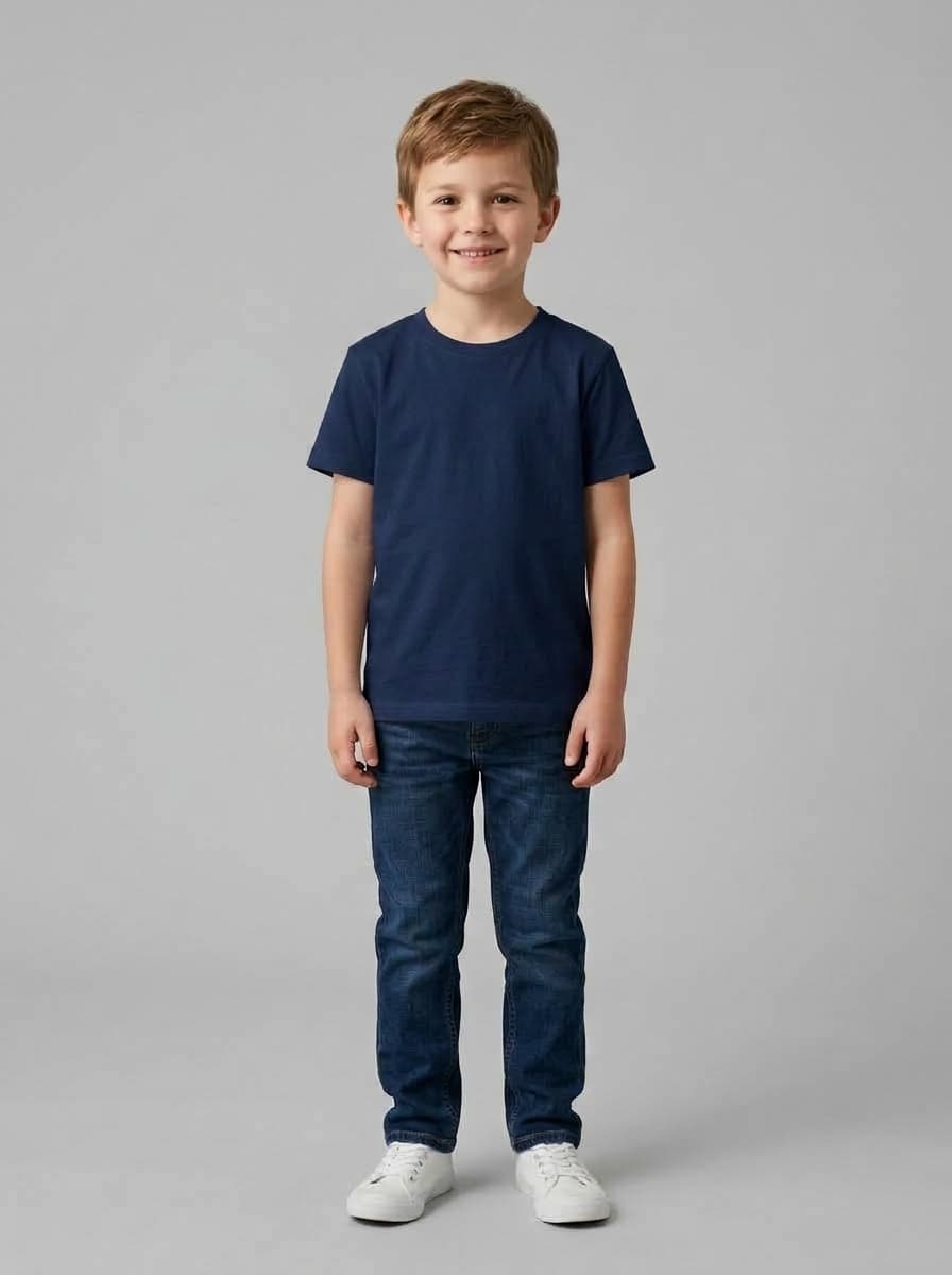 Kids PolyCotton 180 GSM Round Neck T-Shirt - Custom Apparel Manufacturing Cut N Stitch
