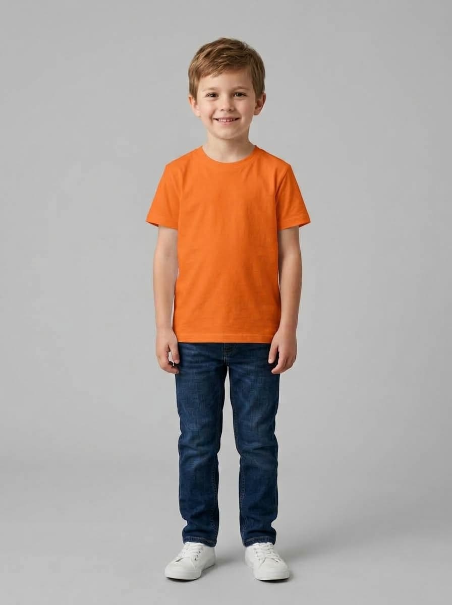 Kids Polyester 140 GSM Round Neck T-Shirt - Custom Apparel Manufacturing Cut N Stitch